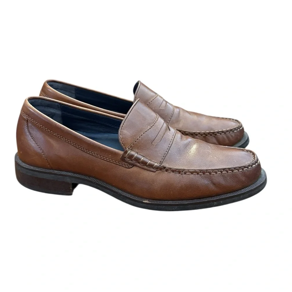 Cole Haan Pinch Maine Classic Penny Loafer Brown Leather Slip-On Prep Shoe 7.5M